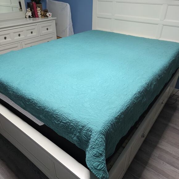 American Pacific Twin Quilt Southwest Teal 84" x 68" - Picture 7 of 16